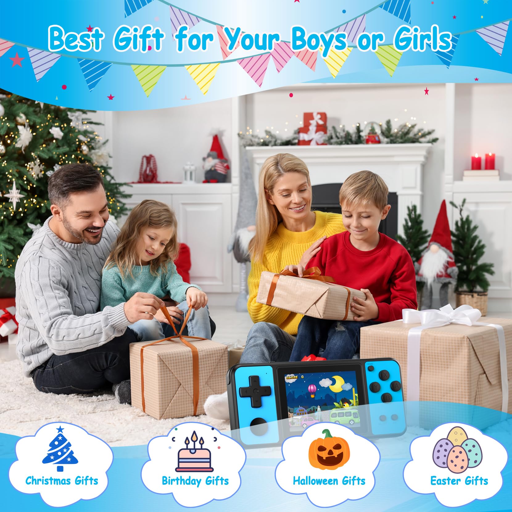 TEBIYOU travel-friendly console keeps kids entertained during trips