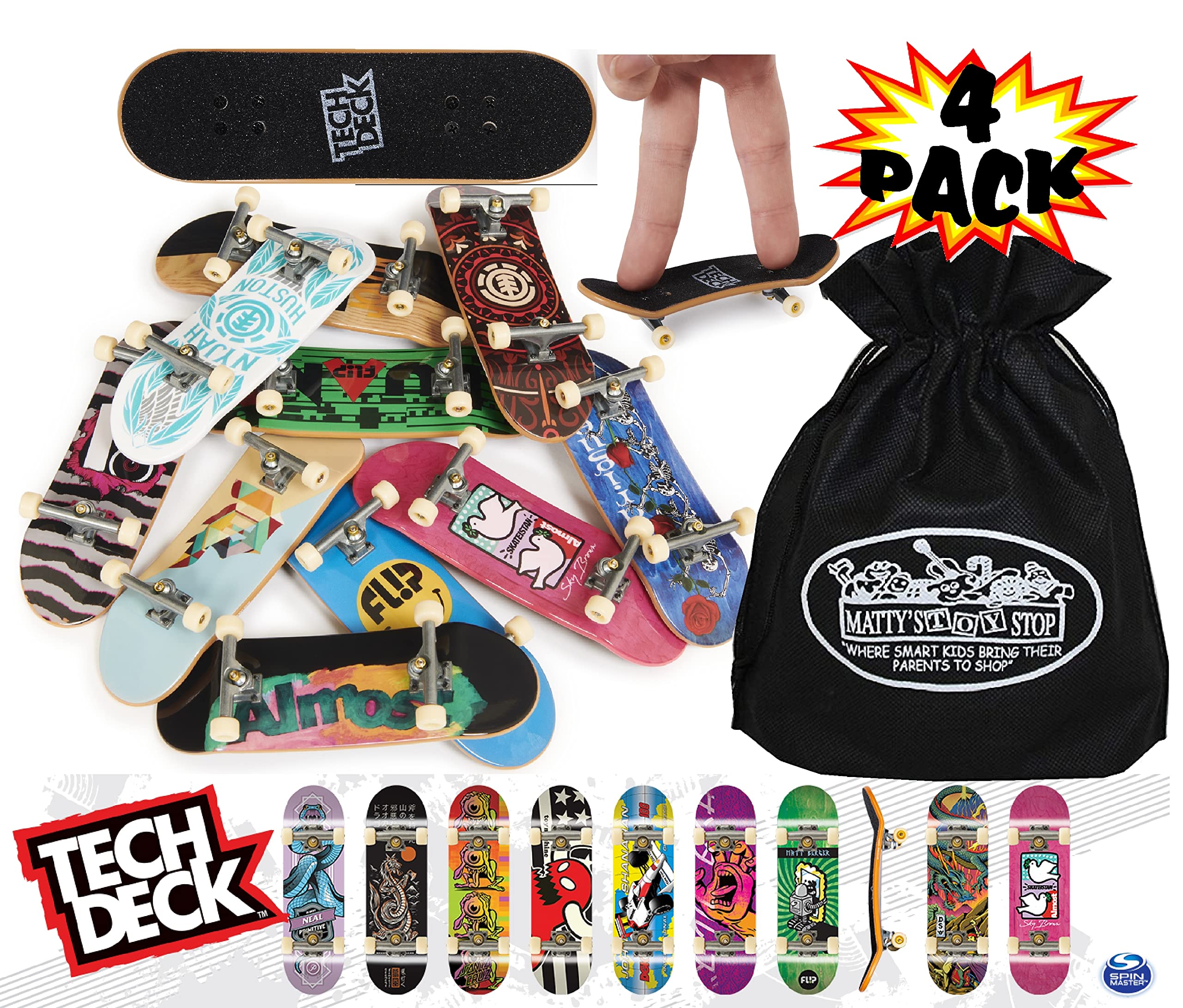 Tech Deck bundle with assorted fingerboard styles for customization and tricks