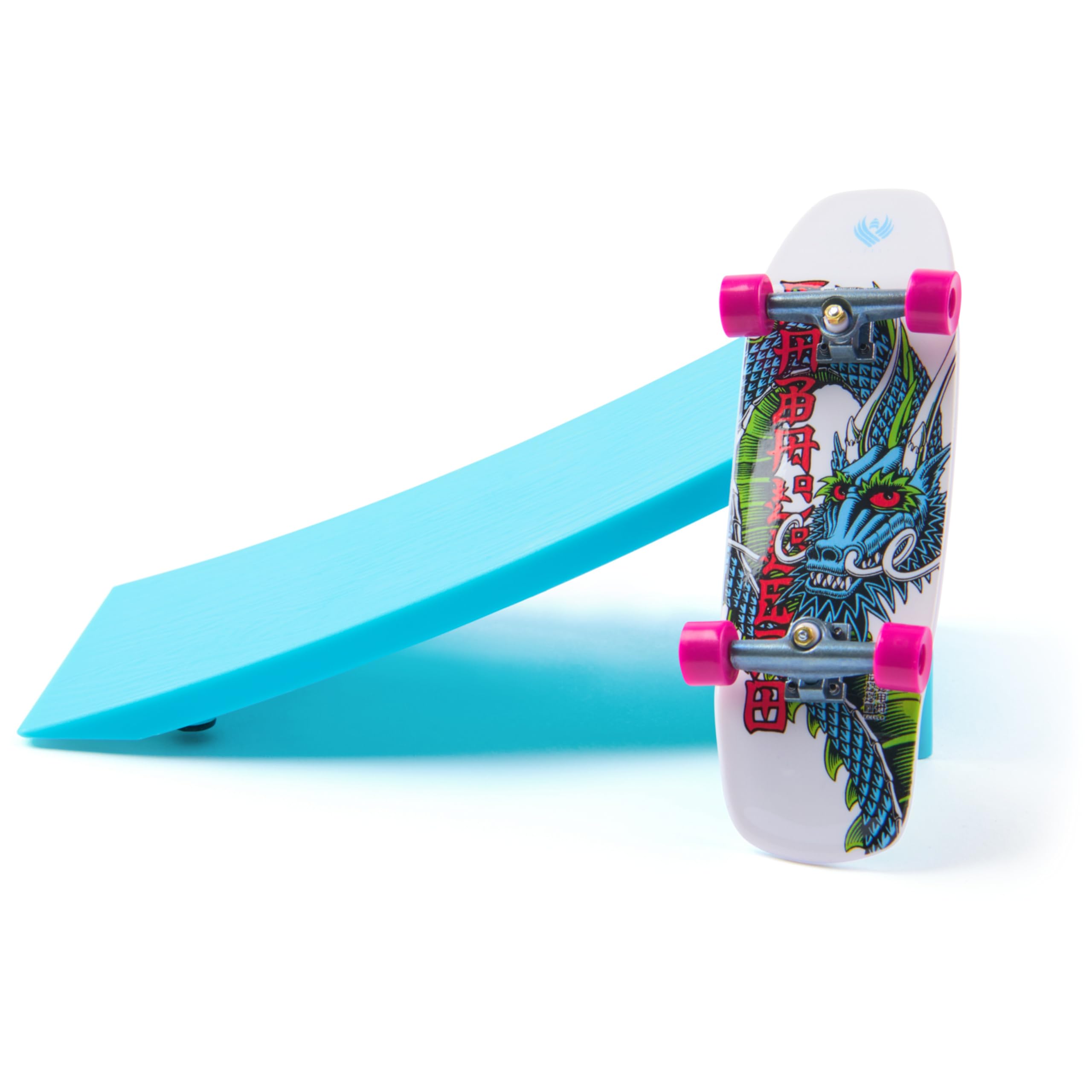 Tech Deck Finesse graphic deck enabling smooth grinds and flips on mini setups.
