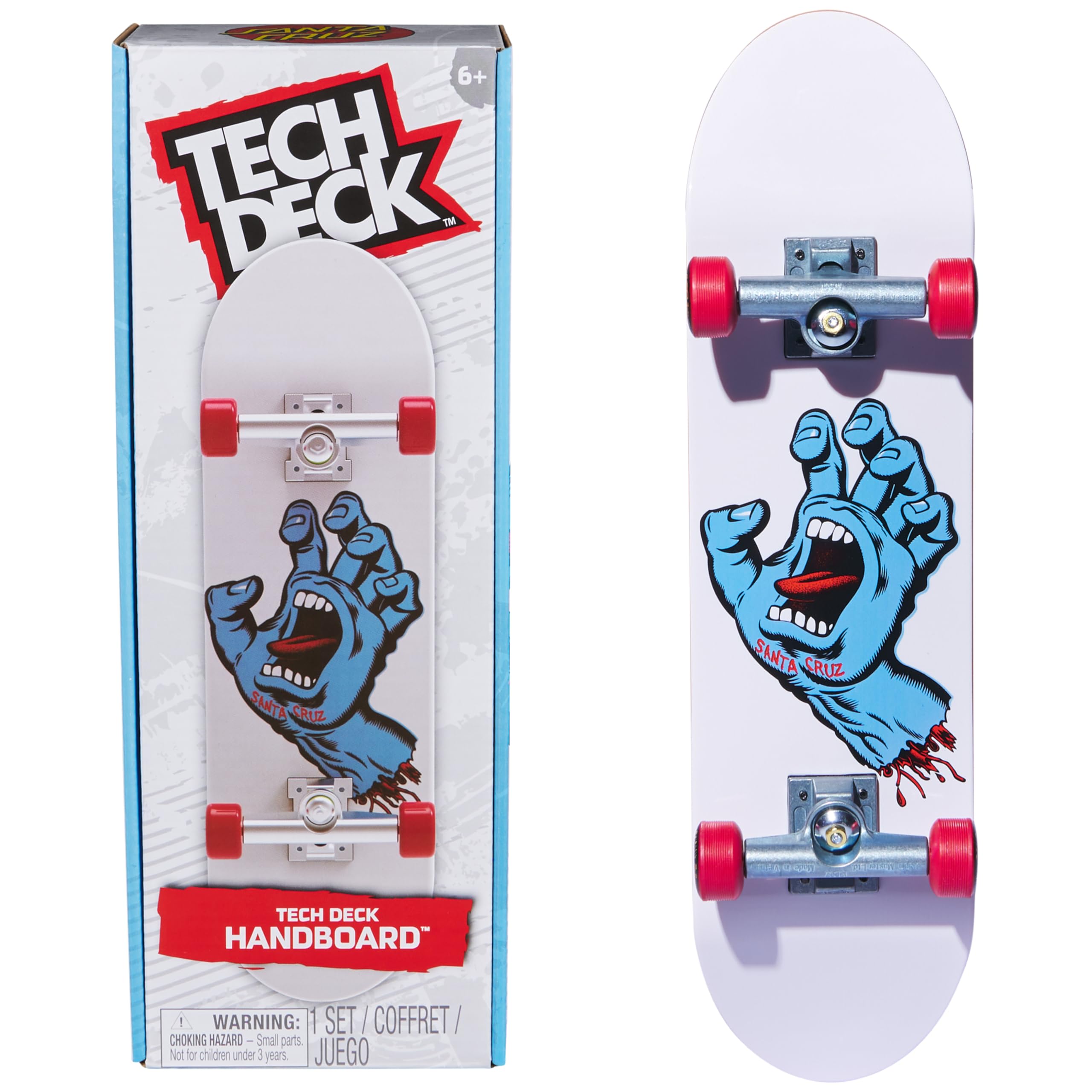 Tech Deck Santa Cruz handboard assembled for authentic finger tricks