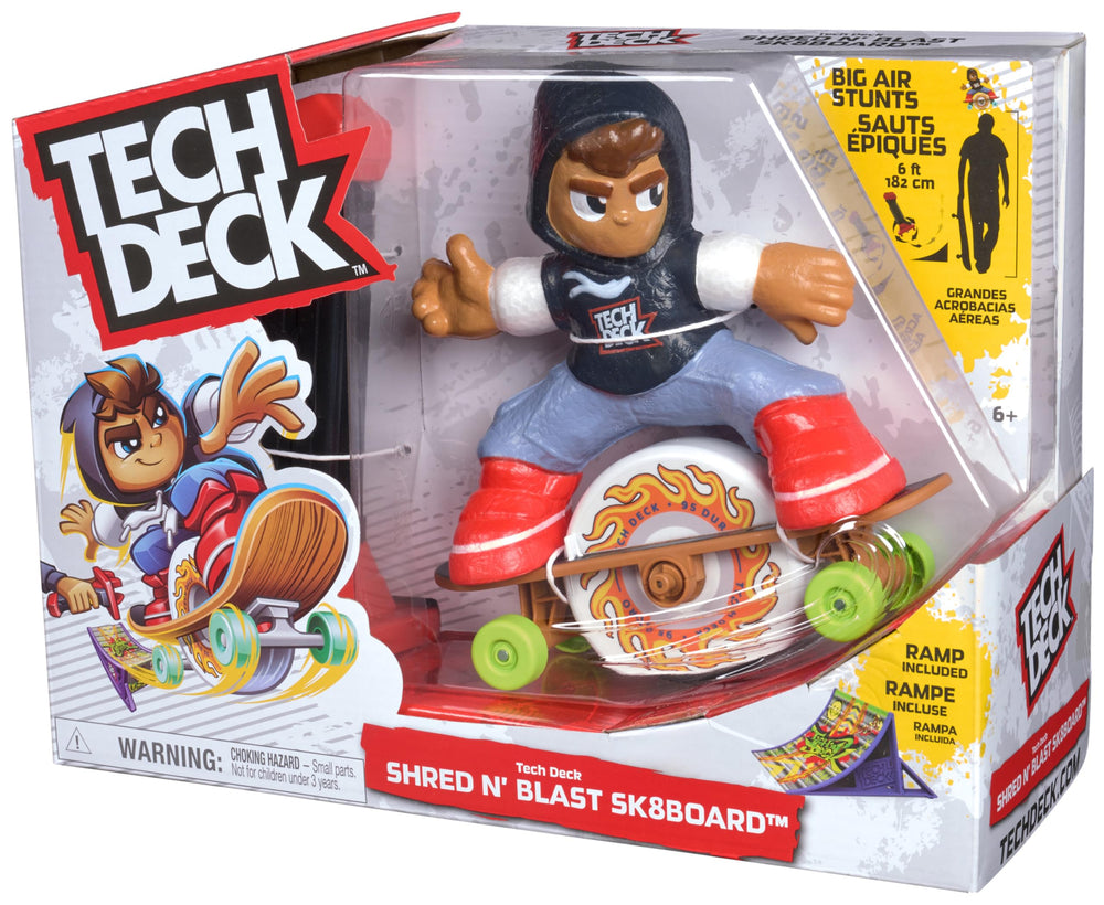 Child playing with Tech Deck Shred N' Blast demonstrating dexterity and imaginative play
