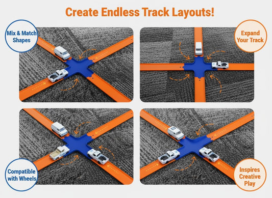 TechConnext Track Add-On Pack Four-Way Crossing adds multi-path routing