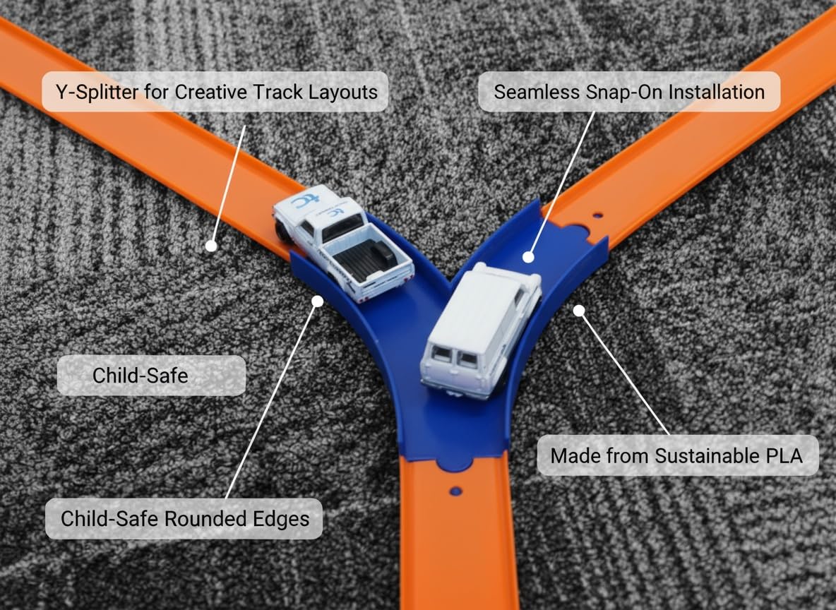TechConnext Track Add-On Pack in action with kids racing on blue layout