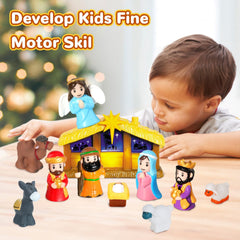 TECHTAIL Shepherds with animals complete the nativity scene for kids.