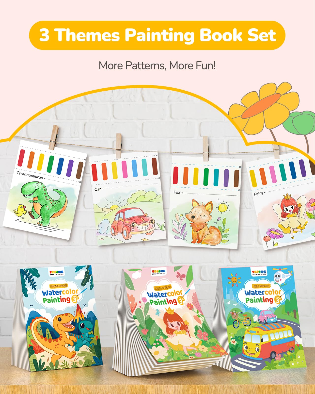 TECJOE dinosaurs coloring pages provide travel-friendly art time