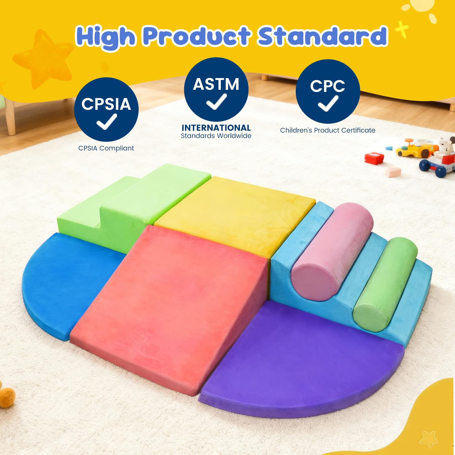 Teckid Toddler Climbing Toys cylinders ideal for stacking and problem solving