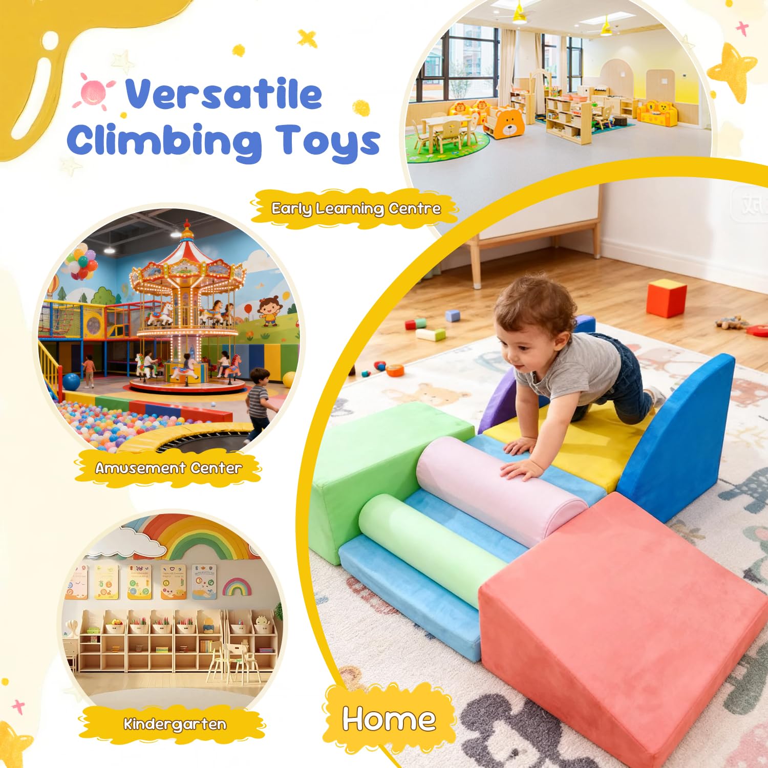 Teckid Toddler Climbing Toys kid playing builds coordination