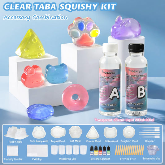 TECMIYO Taba DIY kit cat paw mold for playful translucent squishies