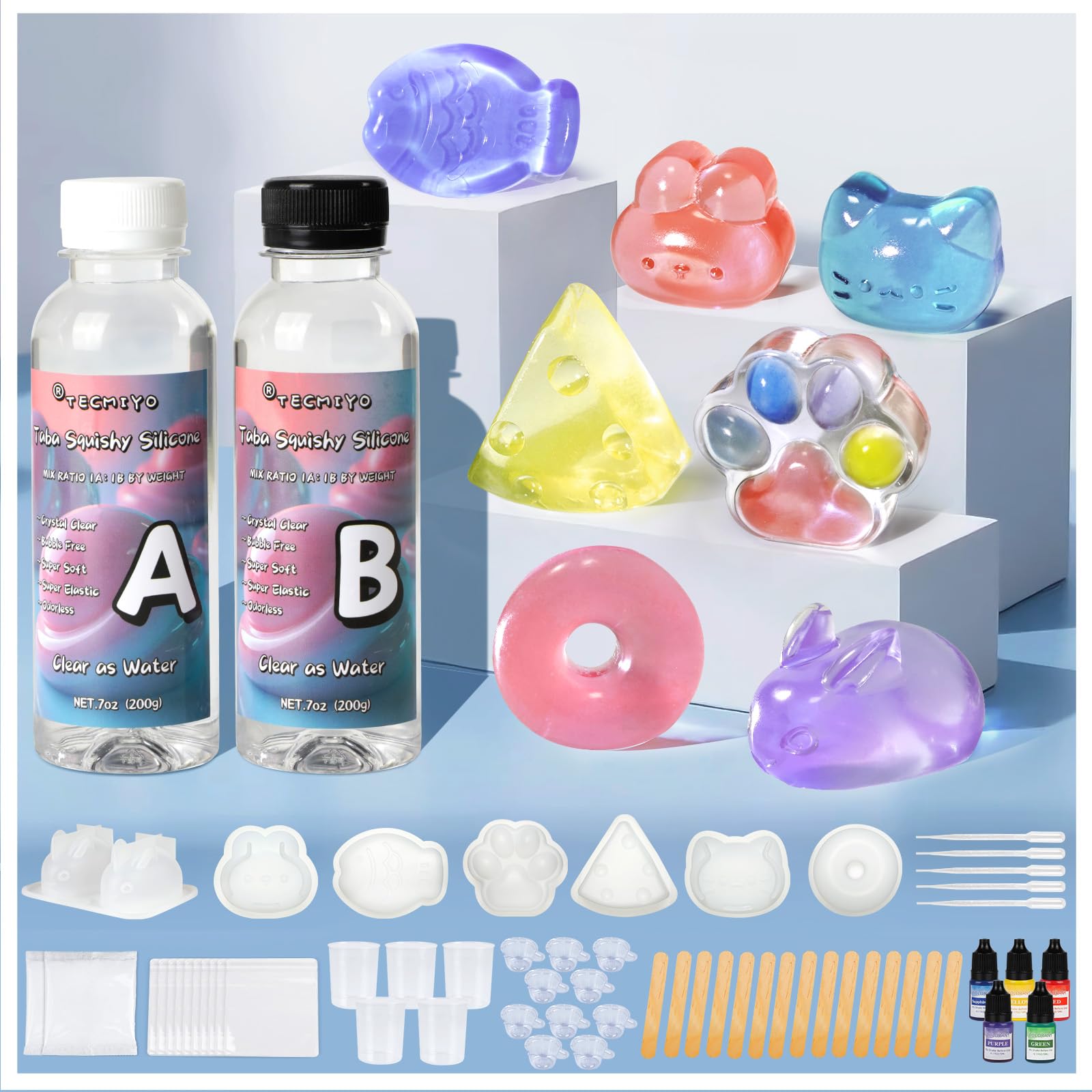 TECMIYO Taba DIY kit rabbit mold for cute jelly-like shapes