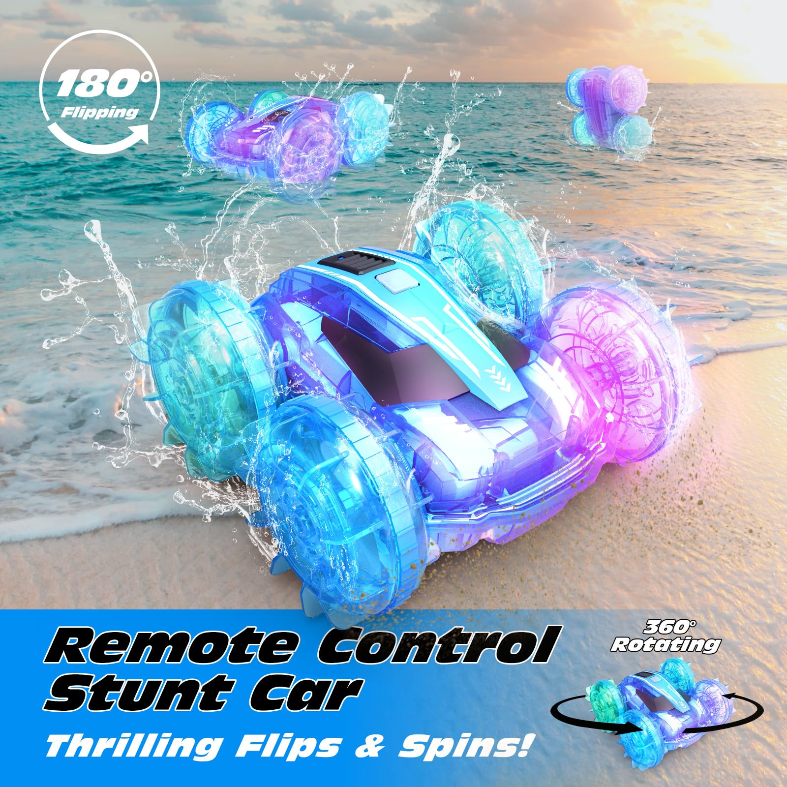 Tecnock 4WD traction handles sand, grass, and shallow water confidently.