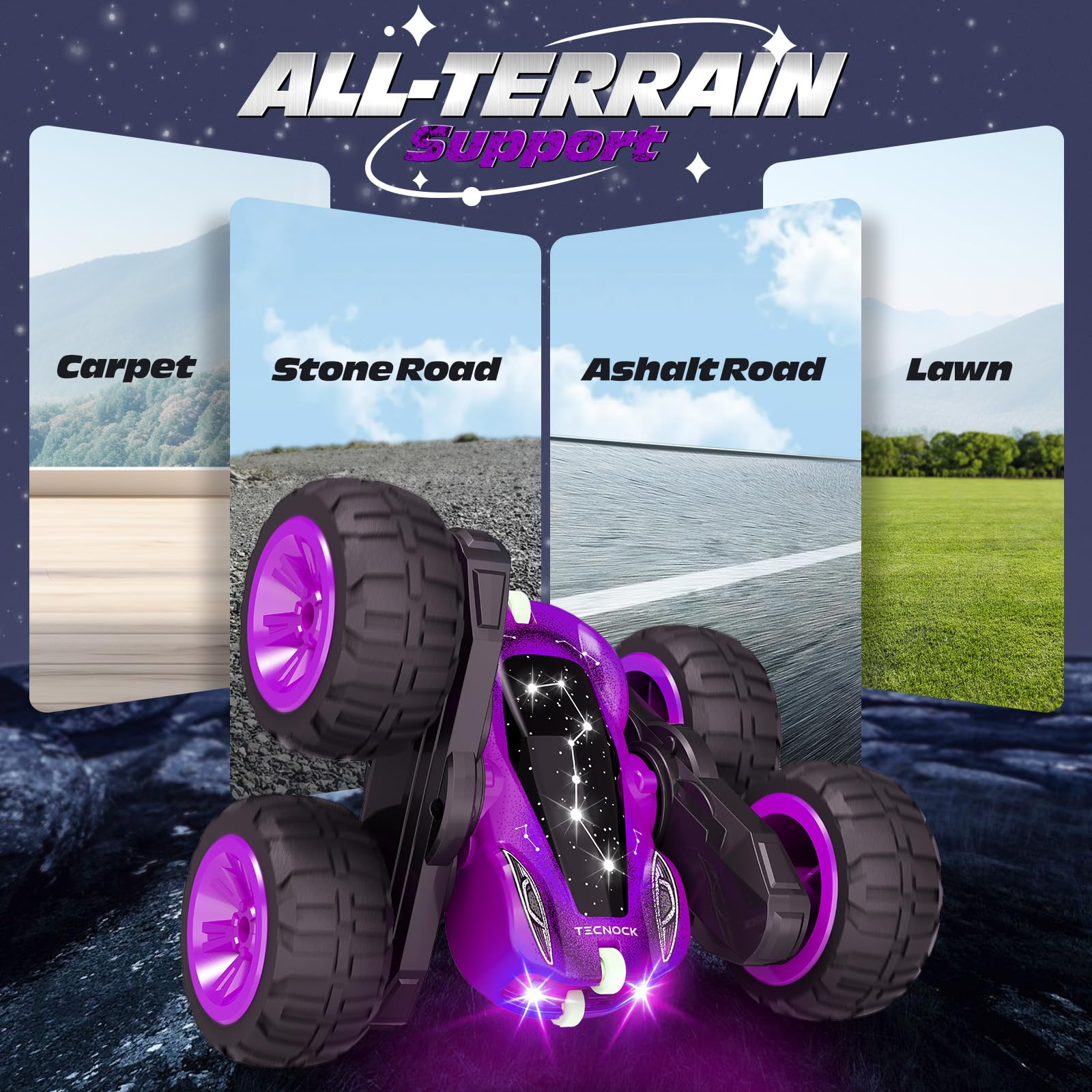 Tecnock night drive with LED lights enhances visibility and style.