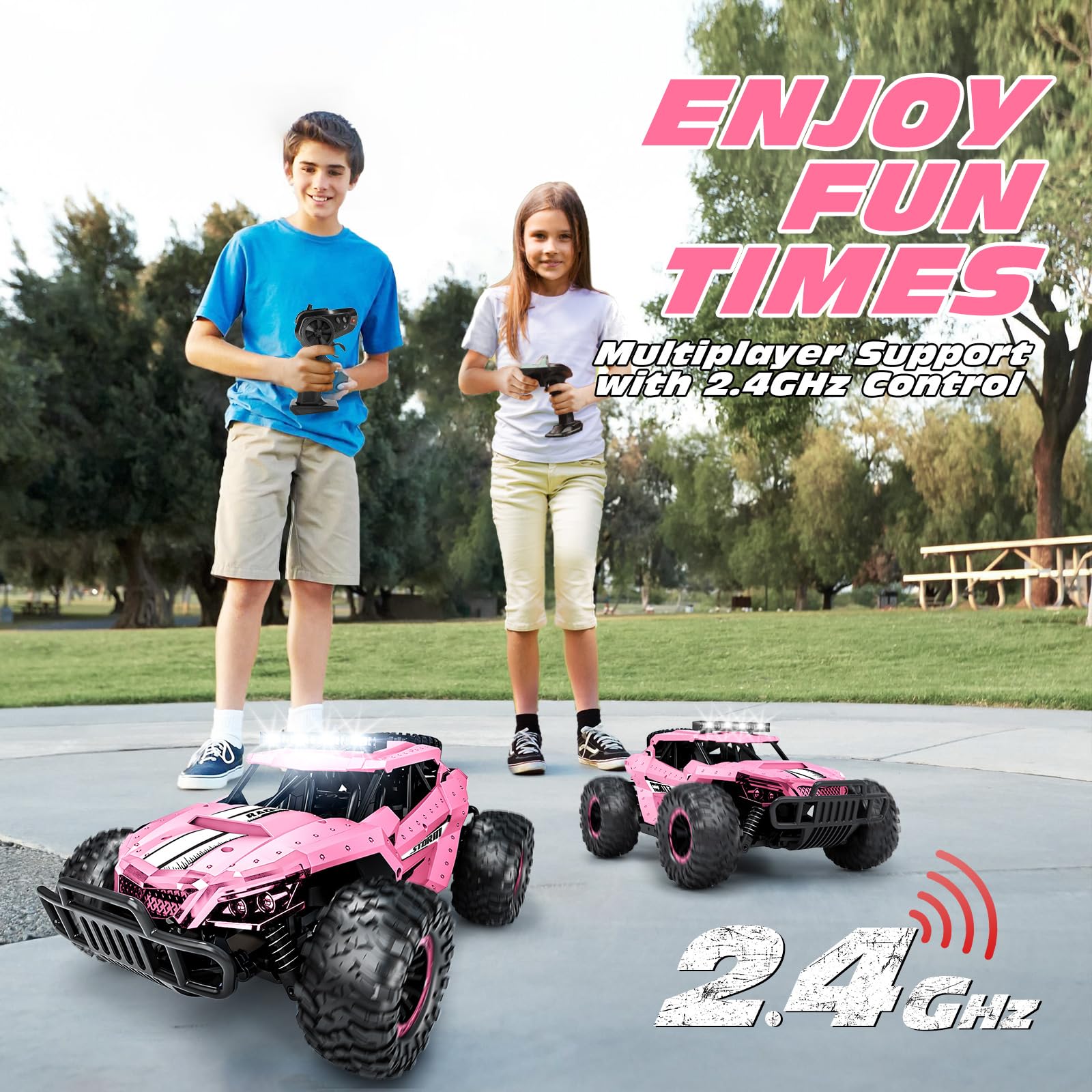 Tecnock Pink RC Car chassis lights add dramatic, stylish lighting.