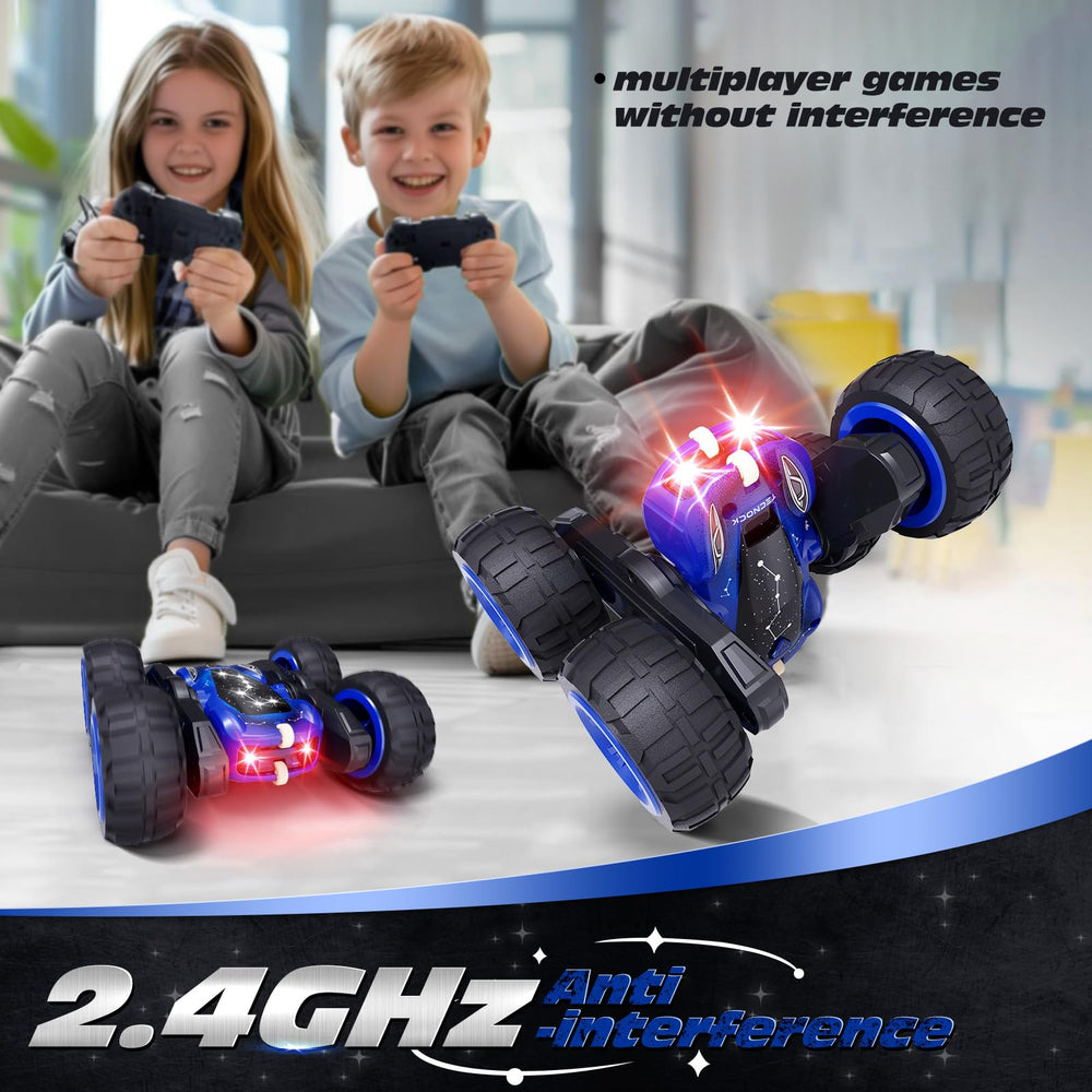 Tecnock RC car racing with others using 2.4GHz for interference-free play.