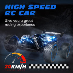 Tecnock RC car 2.4GHz remote control ready for interference-free multiplayer action
