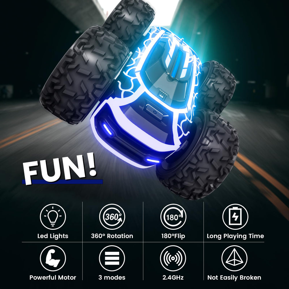 Tecnock RC car performs a 360° rotation for thrilling stunts