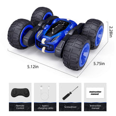 Tecnock RC car in action on carpet with drifts and jumps.