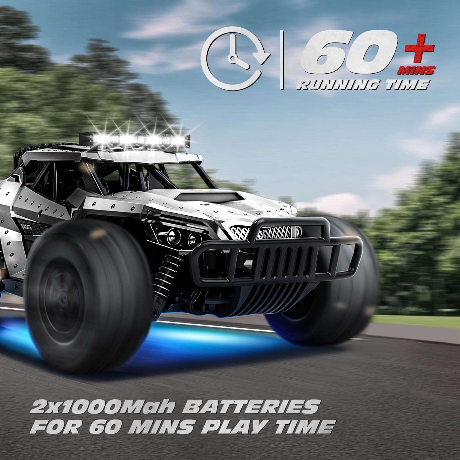 Tecnock RC car LED headlights and chassis lights enhance night driving