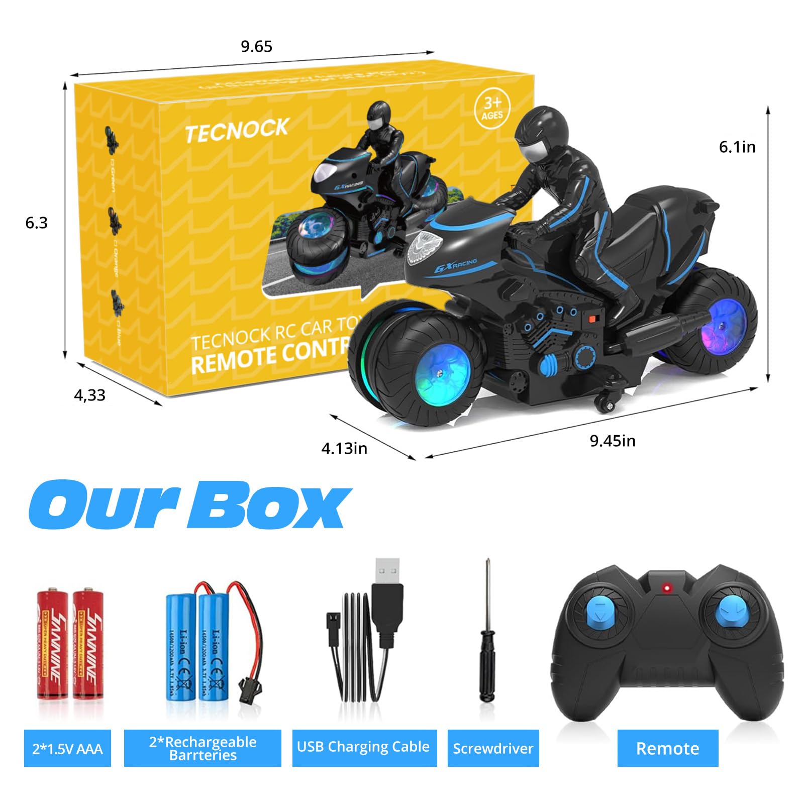 Tecnock RC Motorcycle makes a great gift for kids aged 5–12.