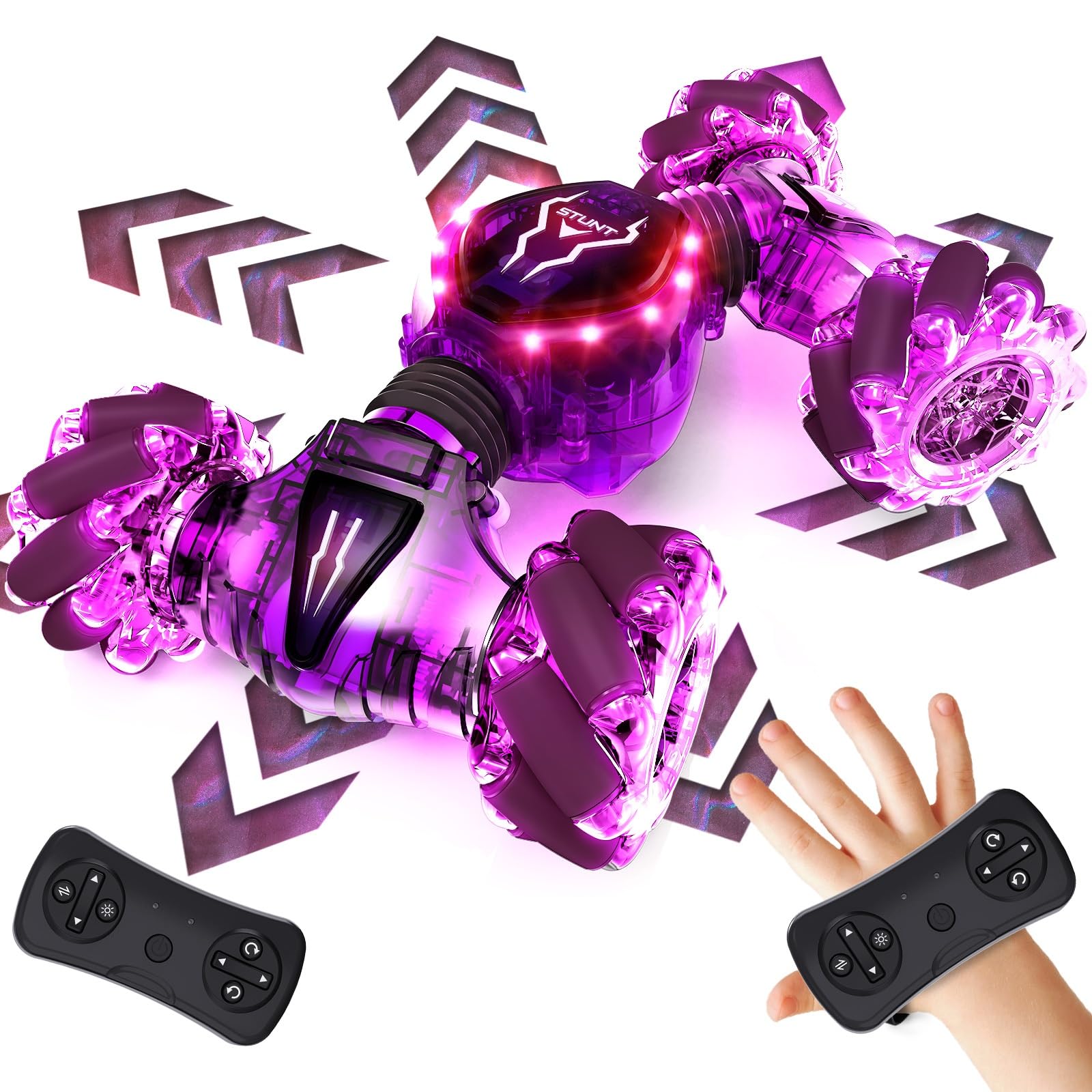 Tecnock remote control car with vivid LED lights for day and night play.