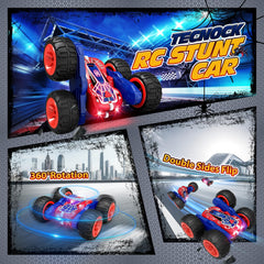 Tecnock Spider RC car 360-degree rotation highlight with exciting stunt potential.
