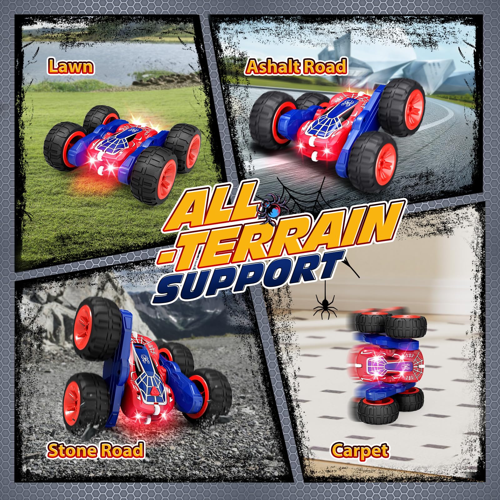 Tecnock Spider RC car night-lights enable epic dusk races.