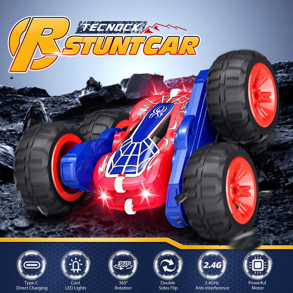 Tecnock Spider RC car side view showing streamlined design for fast driving.