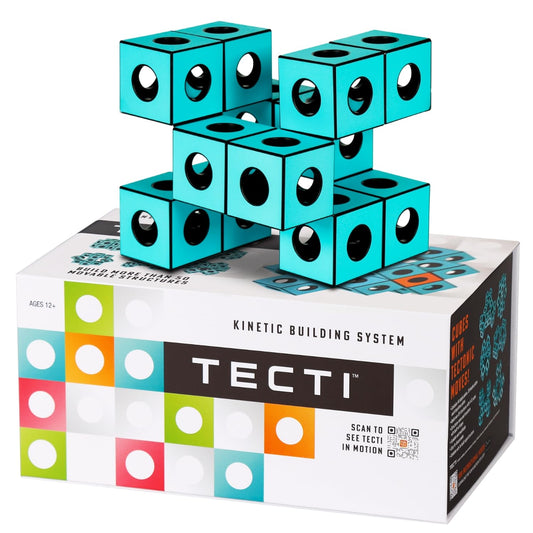 TECTI kinetic cubes in assembly demonstrate flexible design for creative play