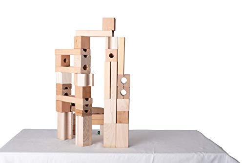 TEDCO Blocks and Marble Run enhances hand-eye coordination through open-ended construction.