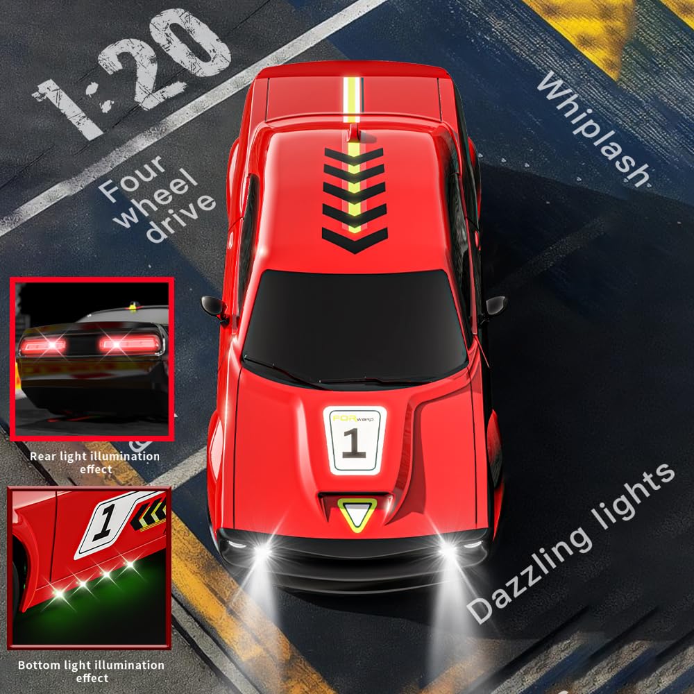 Teeggi RC car LED lights illuminate night driving adventures.