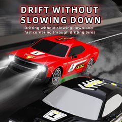 Teeggi RC car with drift tires in action for precise handling during slides.
