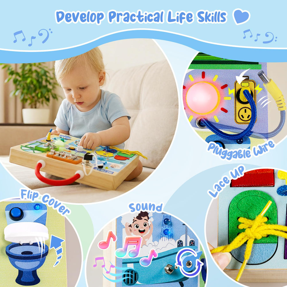 Teekdeer Busy Board mirror-sounds support cognitive curiosity through interactive play.