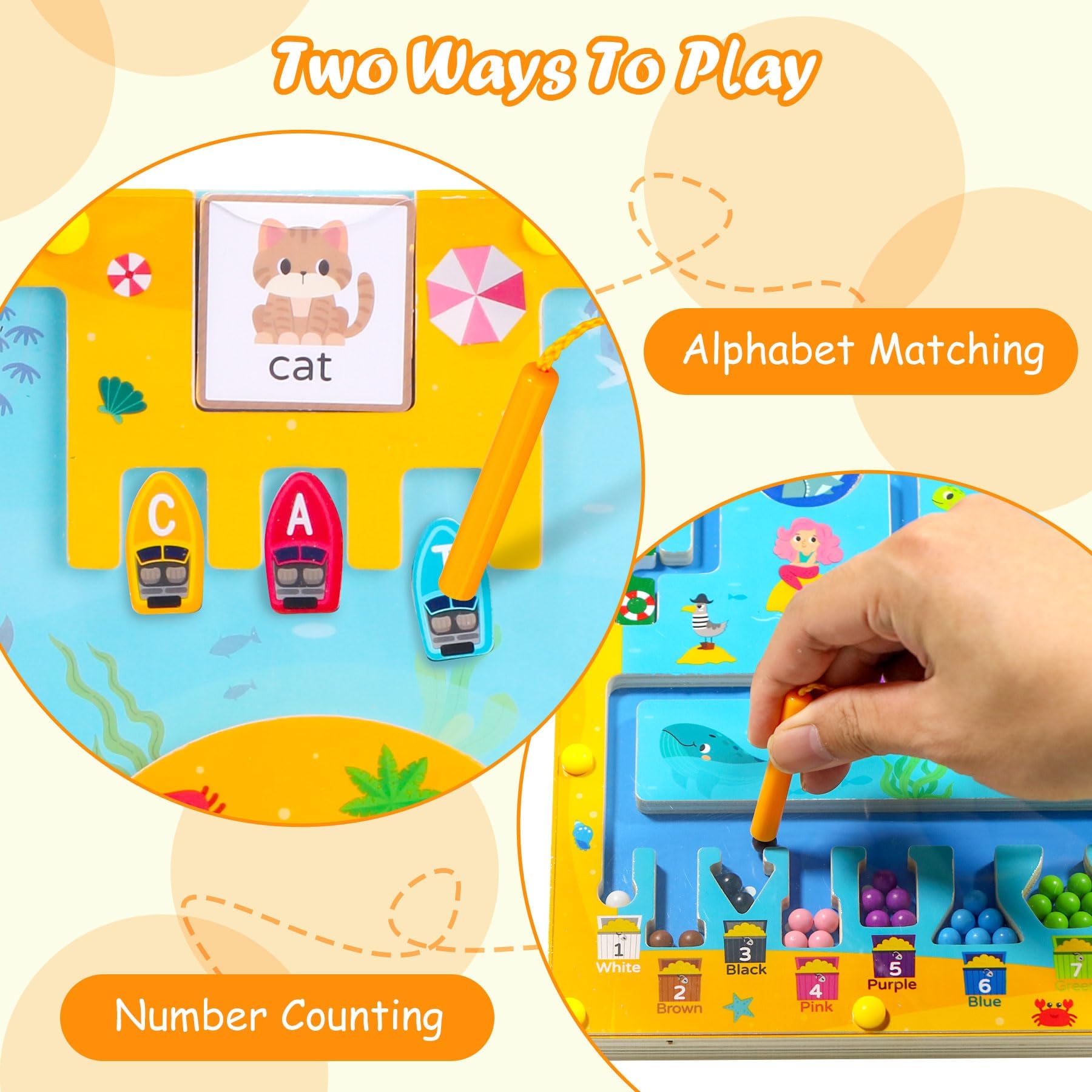 Teekdeer magnetic maze alphabet cat view helps uppercase-to-lowercase match