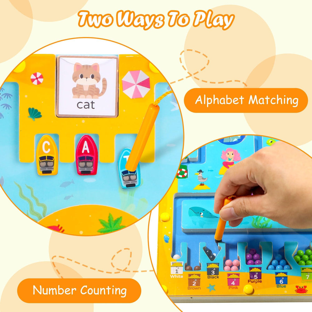 Teekdeer magnetic maze alphabet cat view helps uppercase-to-lowercase match