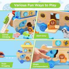 Teekdeer Noahs Ark Toy Lions supports color and shape recognition.