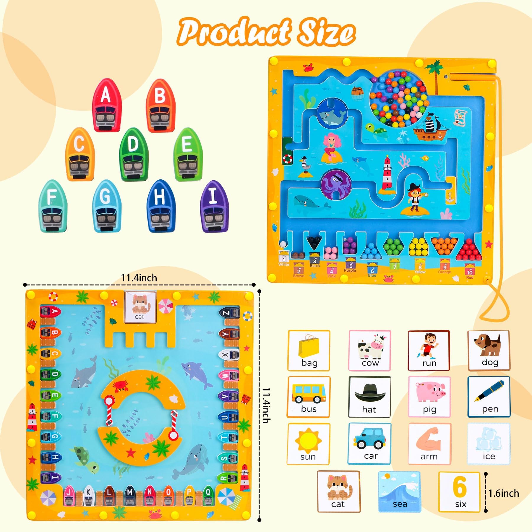 Teekdeer wooden magnetic board, portable for home, school, or travel