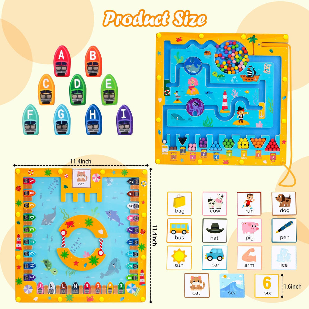Teekdeer wooden magnetic board, portable for home, school, or travel