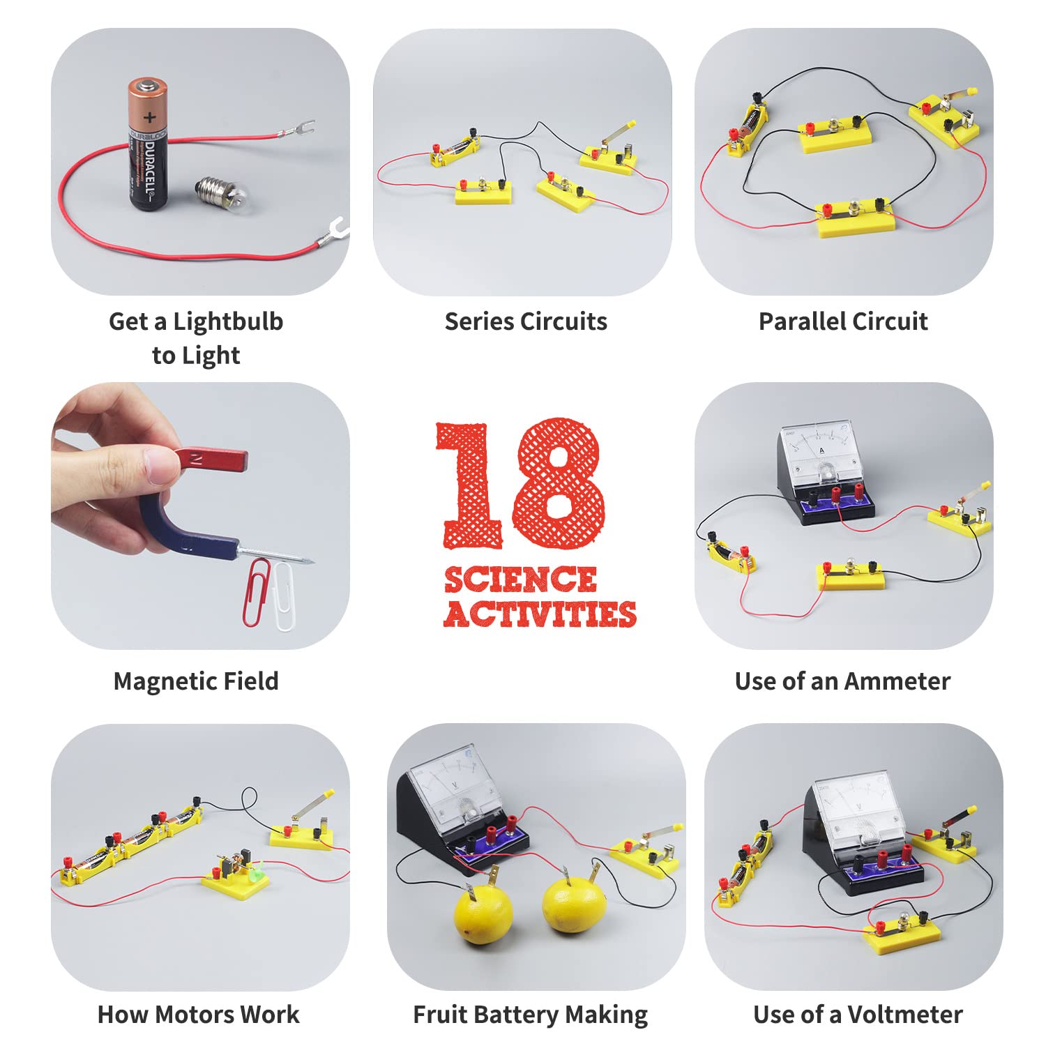 Teenii kit components laid out for STEM exploration.