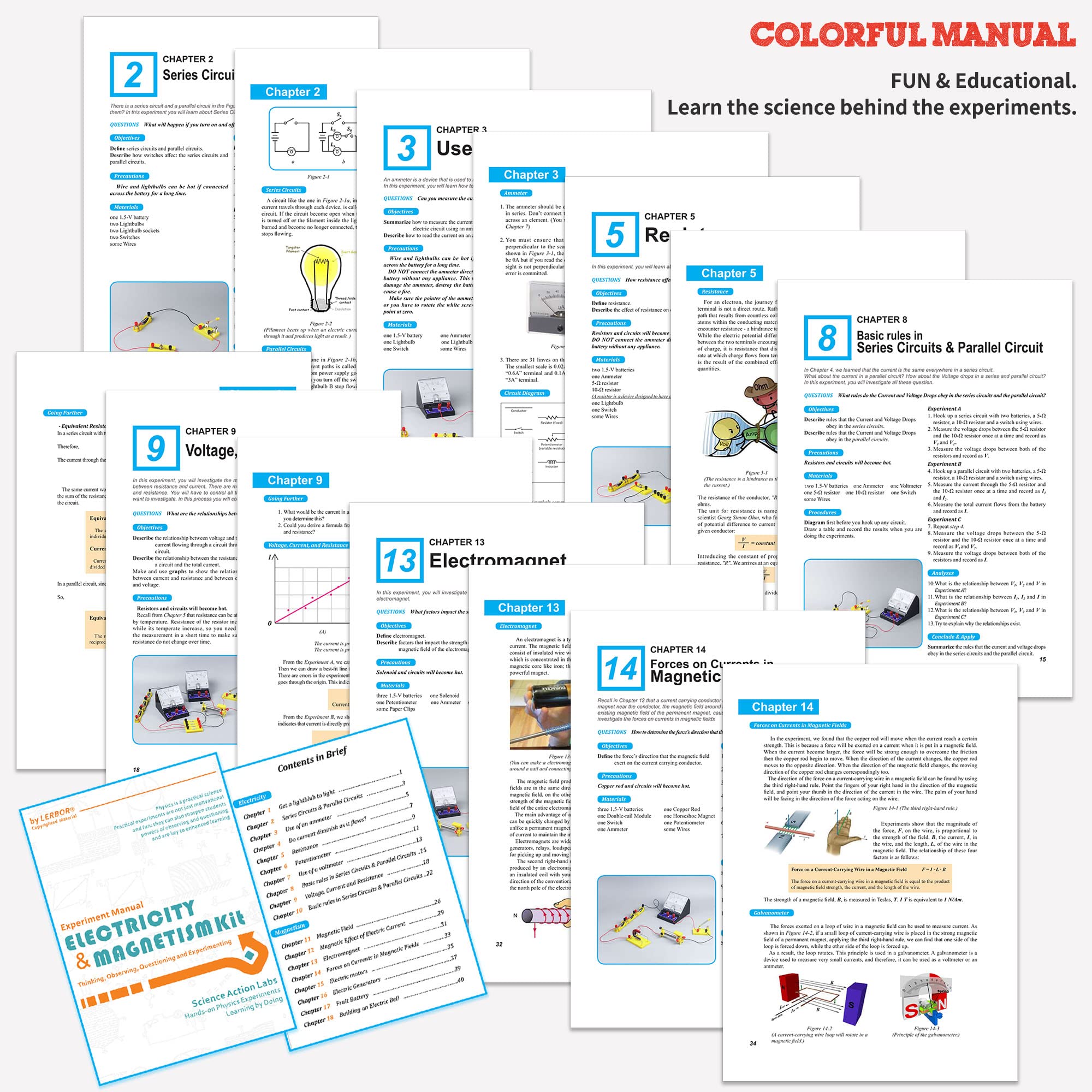 Teenii manual open showcasing experiment steps.