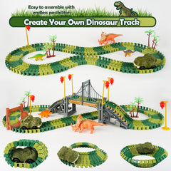 Teensmagic Dinosaur Track car with LEDs lights up exciting race moments