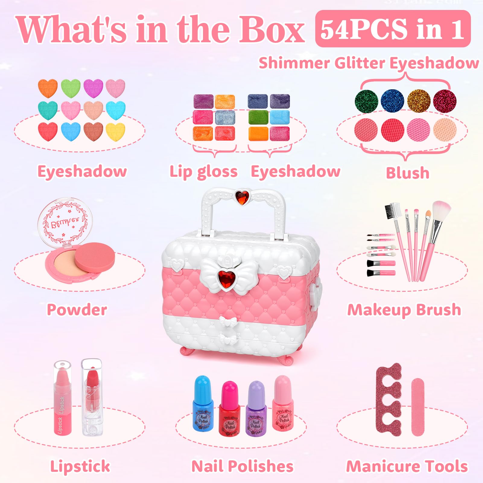 Teensymic eye shadow palette with playful colors for dress-up play
