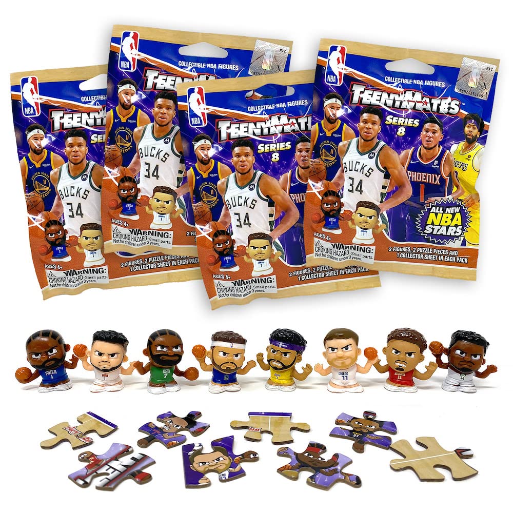 Teenymates Party Animal 2022 Series 8 basketball figures ideal for display and imaginative play.