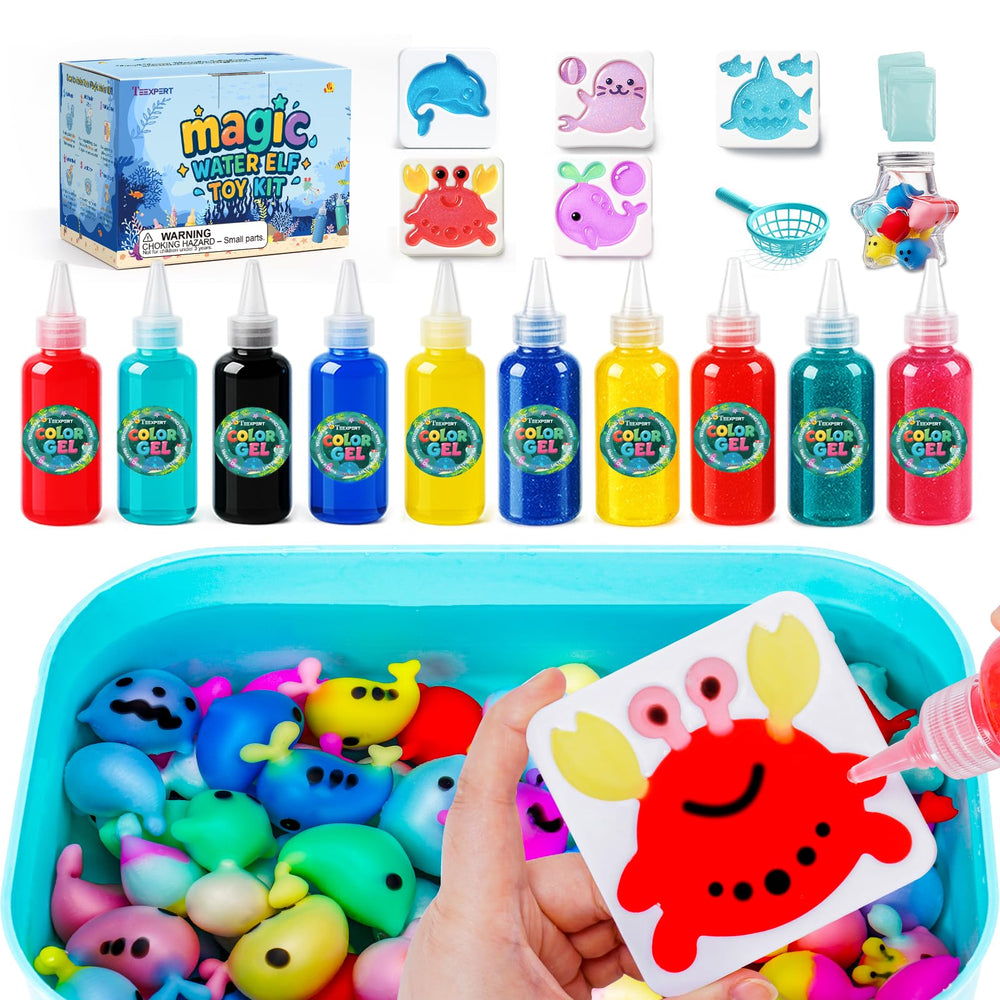 Teexpert Magic Water Elf Kit glitter gels ready for sparkling, imaginative play at home.