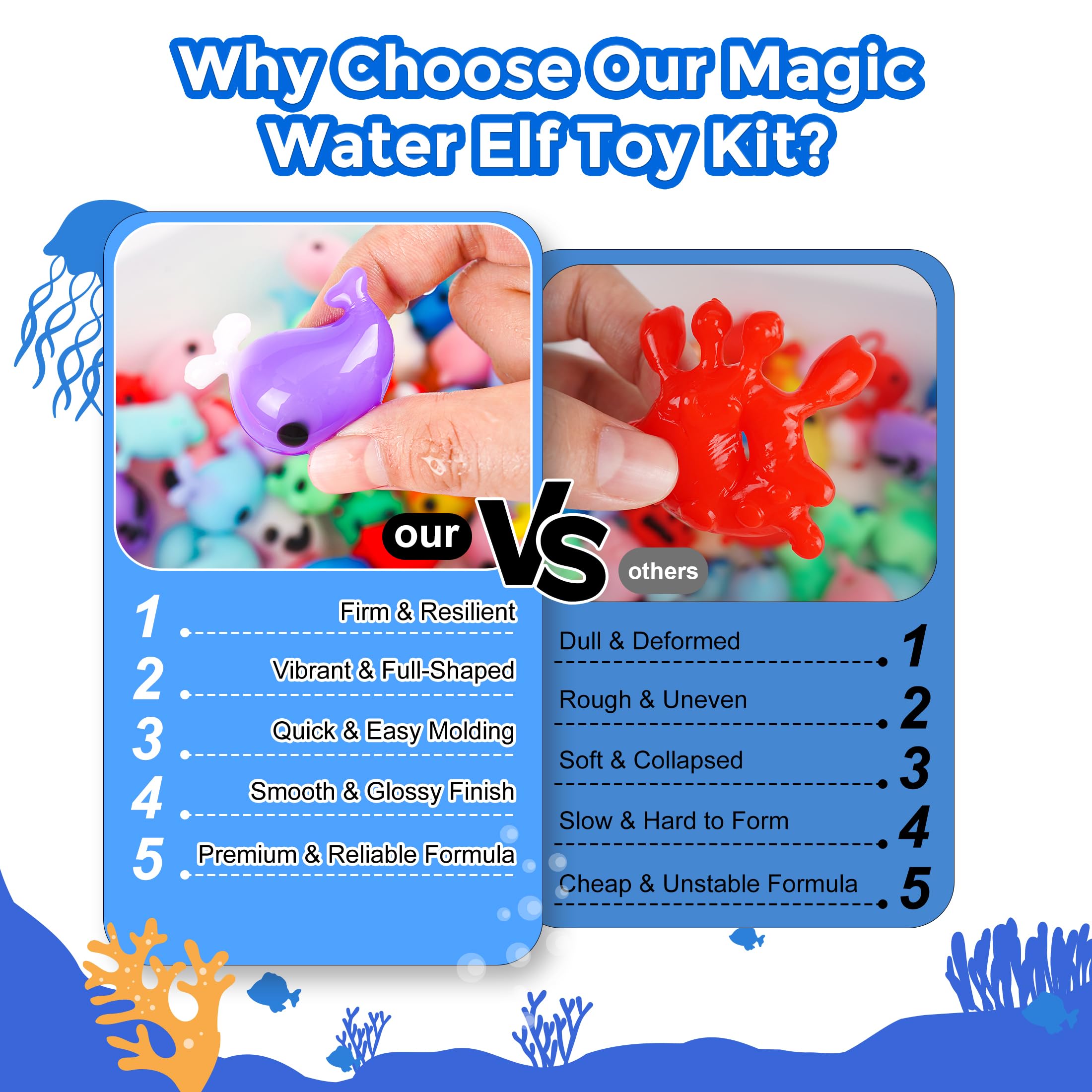 Teexpert Water Elf squishy kit squishy creatures—soft tactile toys come to life
