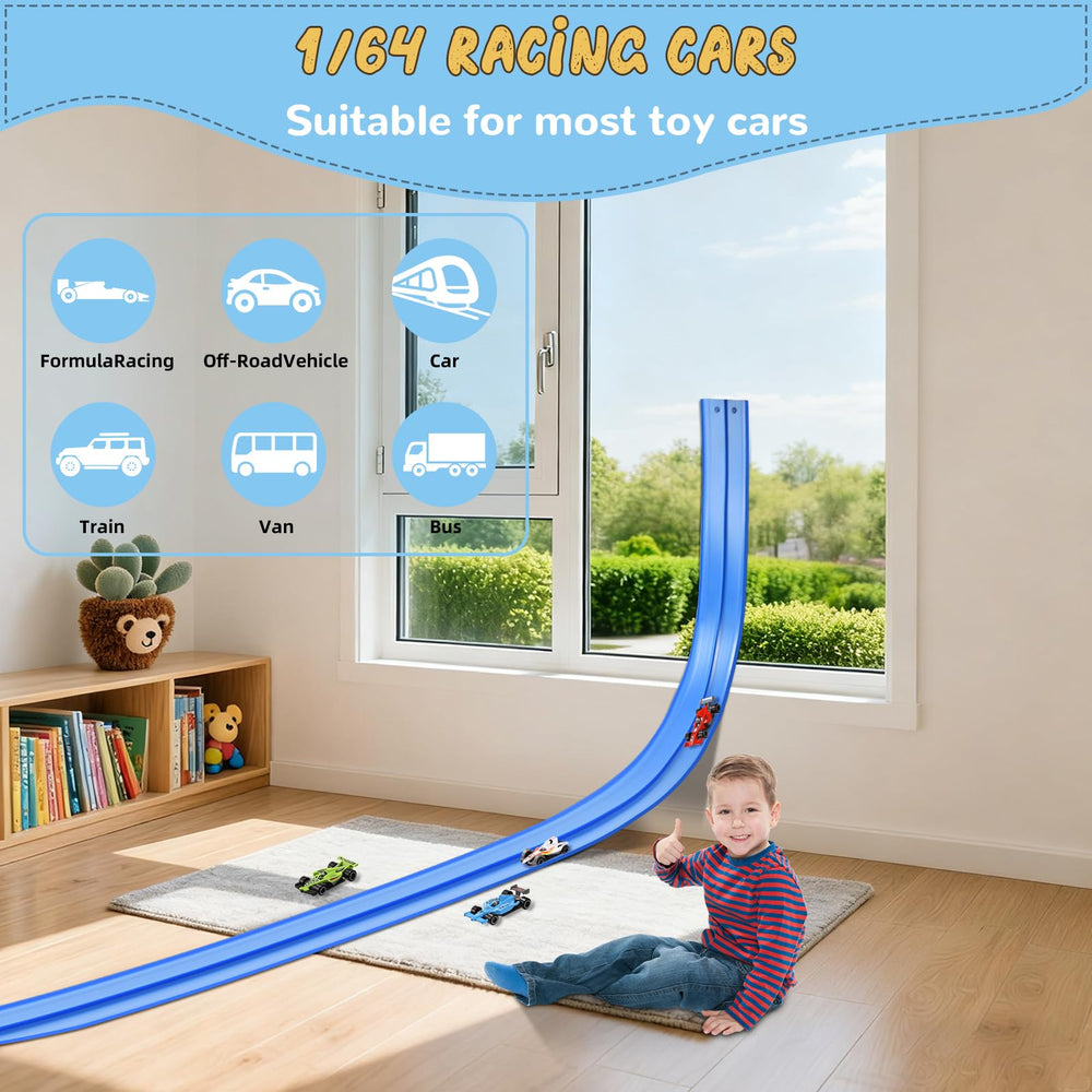 Tefiohen roll-up track with suction cups for quick setup.