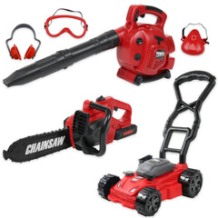 TeganPlay kids leaf blower in action for imaginative gardening play