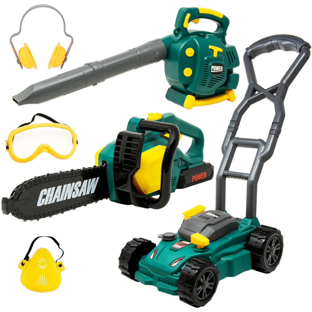 TeganPlay leaf blower toy in action for imaginative outdoor play