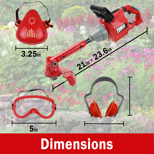 TeganPlay weed trimmer toy in action boosting imaginative gardening play.