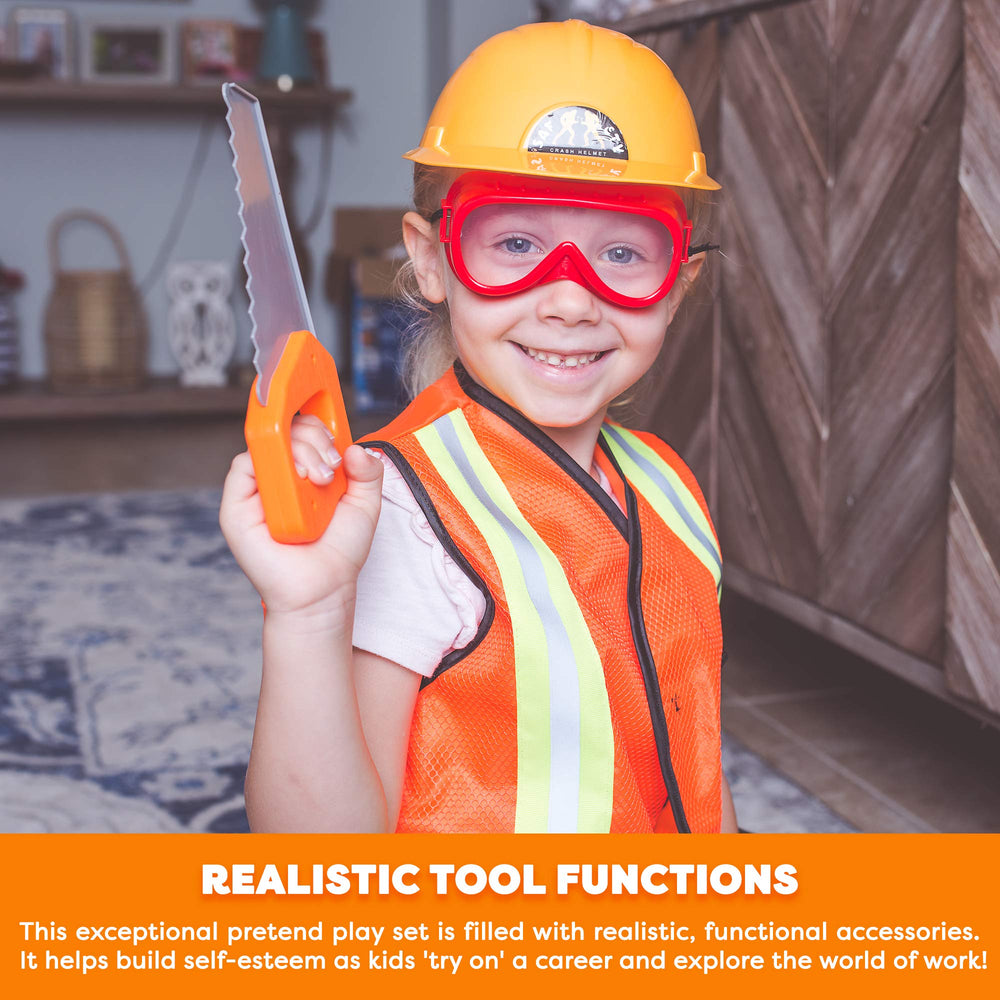 TeganPlay toy hammer enhances realistic construction pretend play.