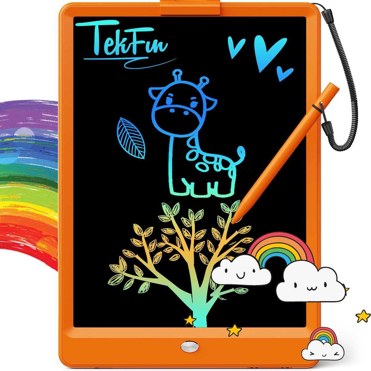 TEKFUN 10in LCD writing tablet for kids, mess-free drawing on the go.