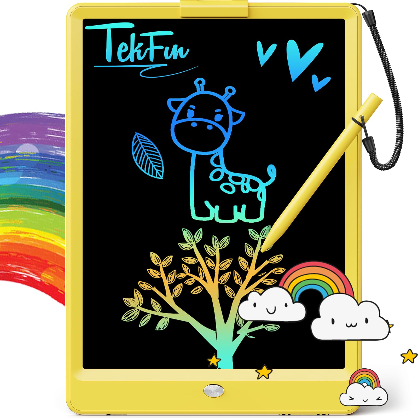 TEKFUN 10 inch LCD tablet front view for mess-free drawing.